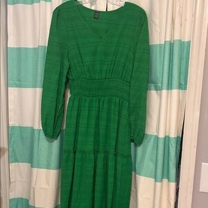 SHEIN Green Long Sleeve Dress
